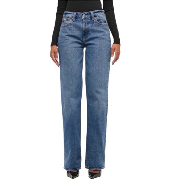 NWT Abercrombie & Fitch Curve Love The Baggy Low Rise Jeans - Picture 1 of 7